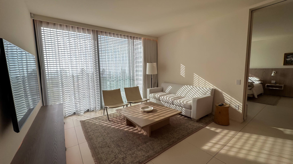 The West Hollywood EDITION Premier Suite living room with natural light